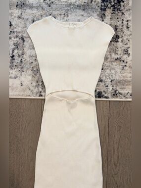 Wilfred Cream Mini Dress with Wide Ribbed Waistband